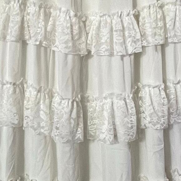 Jerry T New York Tiered Lace Ruffle Midi Skirt Boho Size XL - Picture 3 of 11